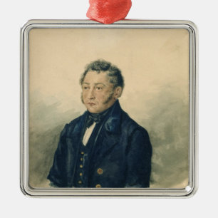 Ornamento De Metal Retrato de Faddey Venediktovich Bulgarin, c.1840