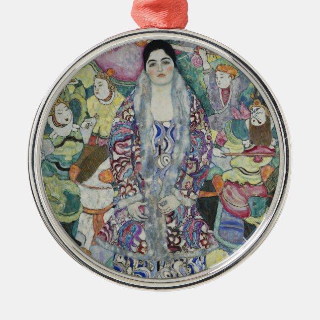 Ornamento De Metal Retrato de Friederike Maria Beer por Gustav Klimt (Frente)