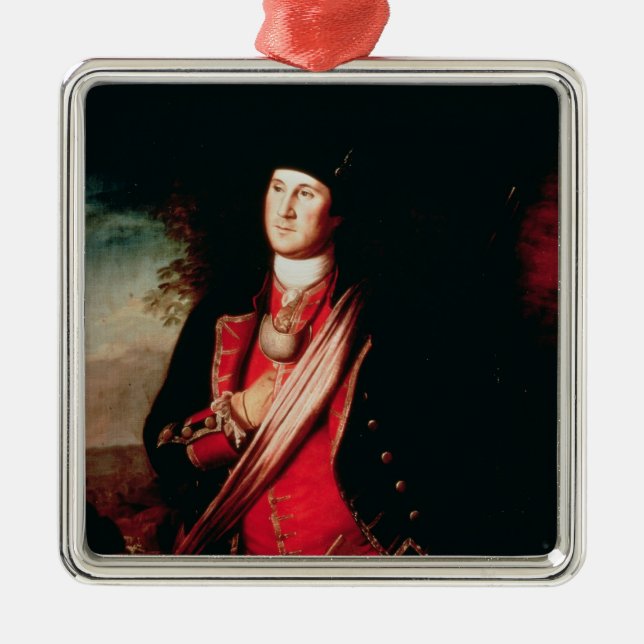 Ornamento De Metal Retrato de George Washington 1772 (Frente)