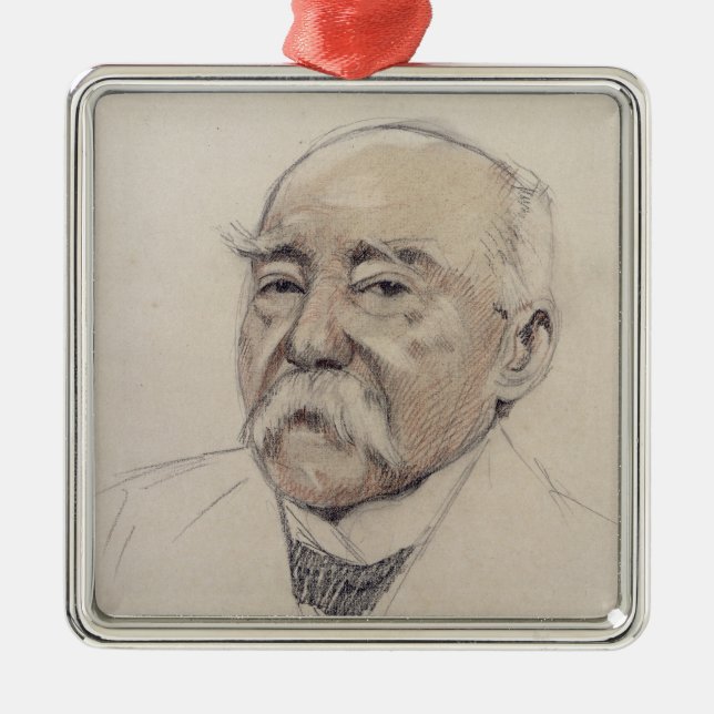 Ornamento De Metal Retrato de Georges Clemenceau (Frente)