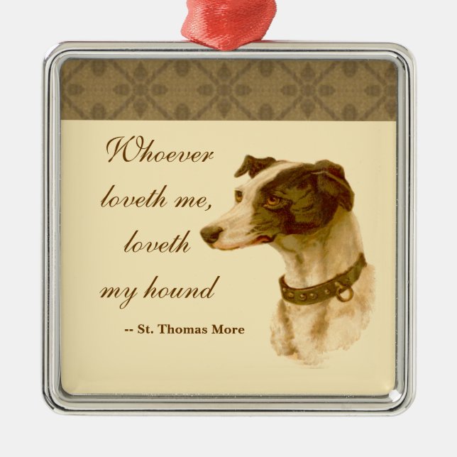 Ornamento De Metal Retrato de Greyhound / Rua Familiar. Thomas Mais C (Frente)