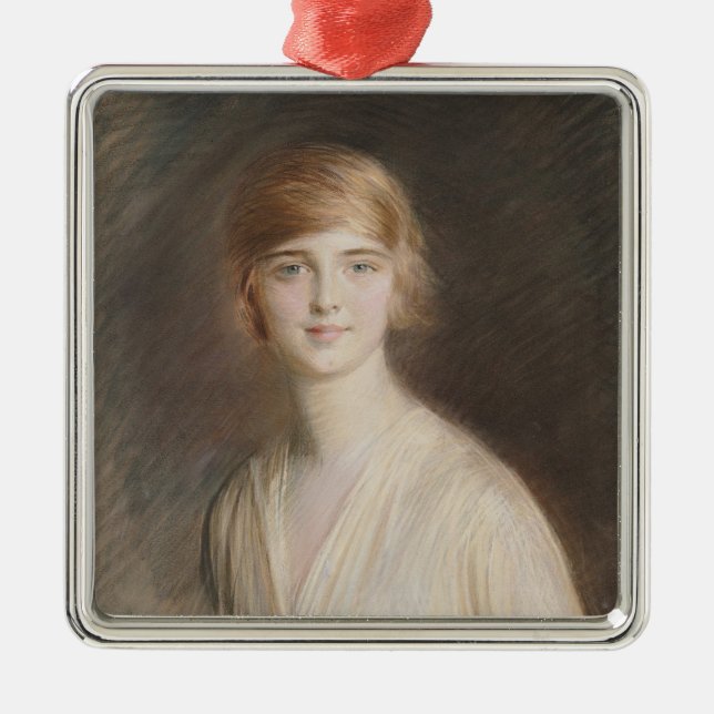 Ornamento De Metal Retrato de Jacqueline (Frente)