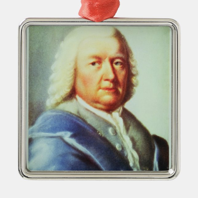 Ornamento De Metal Retrato de Johann Sebastian Bach (Frente)