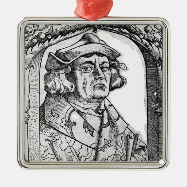 Ornamento De Metal Retrato de John de Indagine (Frente)
