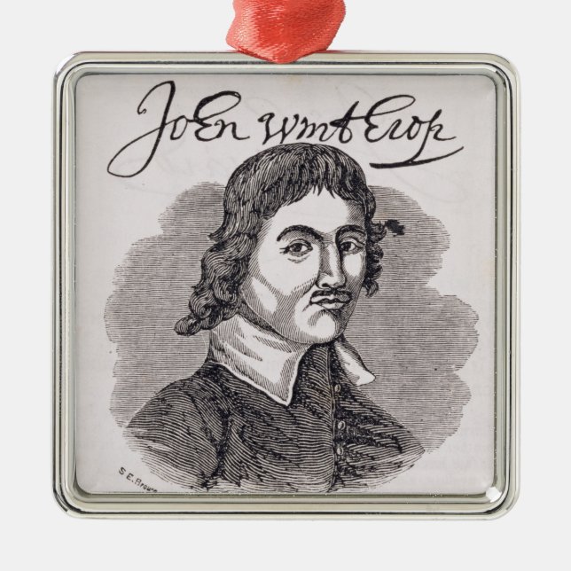 Ornamento De Metal Retrato de John Winthrop (Frente)