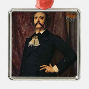 Ornamento De Metal Retrato de Jules Barbey d'Aurevilly 1881