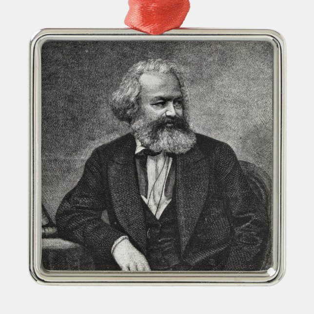 Ornamento De Metal Retrato de Karl Marx 1857 (Frente)