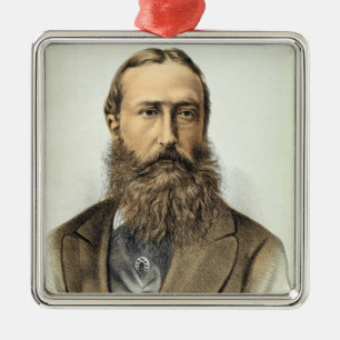 Ornamento De Metal Retrato de Leopold II (1835-1909), rei de Belgiu