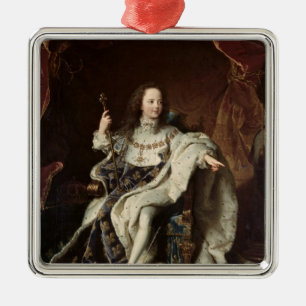 Ornamento De Metal Retrato de Louis XV em vestes da coroação, 1715