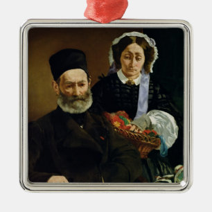 Ornamento De Metal Retrato de Manet de M e de Sra. Auguste Manet