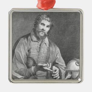 Ornamento De Metal Retrato de Michel de Nostradame