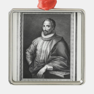 Ornamento De Metal Retrato de Miguel de Cervantes Saavedra