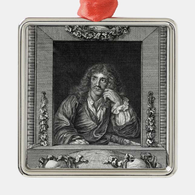 Ornamento De Metal Retrato de Moliere (Frente)