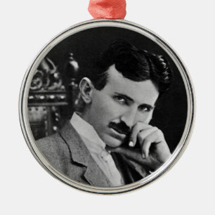 Ornamento De Metal Retrato de Nikola Tesla