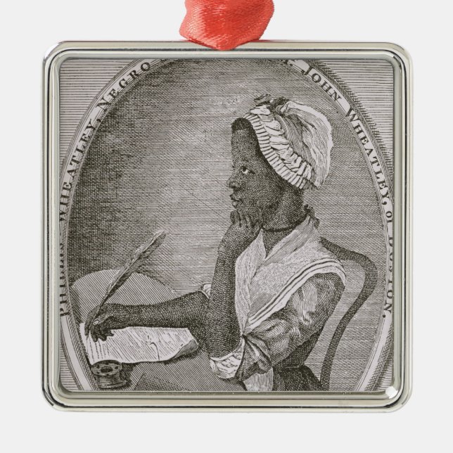 Ornamento De Metal Retrato de Phillis Wheatley (Frente)