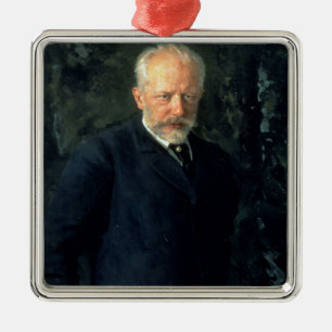 Ornamento De Metal Retrato de Piotr Ilyich Tchaikovsky