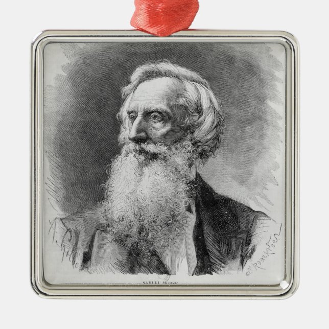 Ornamento De Metal Retrato de Samuel Morse (Frente)