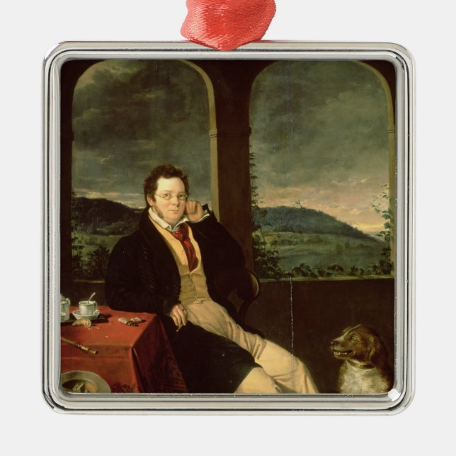 Ornamento De Metal Retrato de Schubert (Frente)