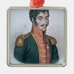 Ornamento De Metal Retrato de Simon Bolivar