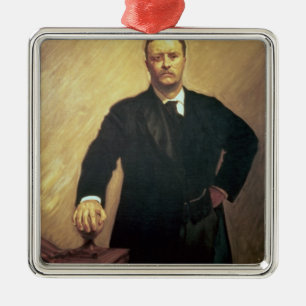 Ornamento De Metal Retrato de Theodore Roosevelt