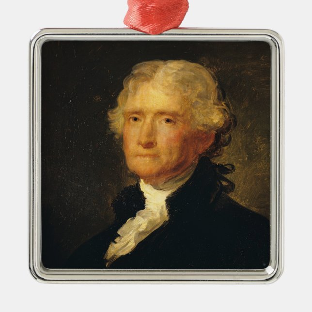 Ornamento De Metal Retrato de Thomas Jefferson (Frente)