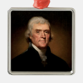 Ornamento De Metal Retrato de Thomas Jefferson (por Rembrandt Peale)