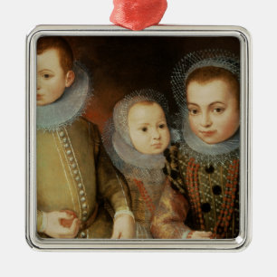 Ornamento De Metal Retrato de três crianças de Tudor