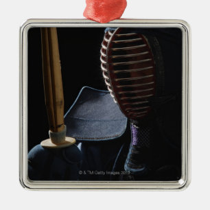 Ornamento De Metal Retrato de um esgrimista 6 de Kendo