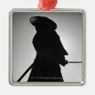 Ornamento De Metal Retrato de um guerreiro do samurai que guardara
