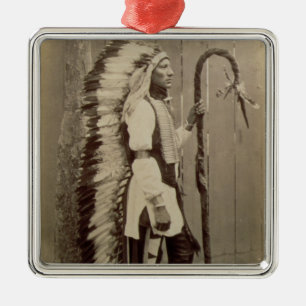 Ornamento De Metal Retrato de um nativo americano 'de Buffalo Bill