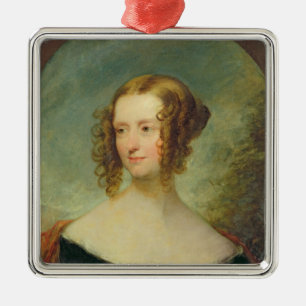 Ornamento De Metal Retrato de uma jovem mulher
