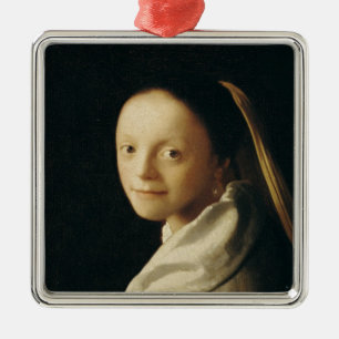 Ornamento De Metal Retrato de uma jovem mulher, c.1663-65