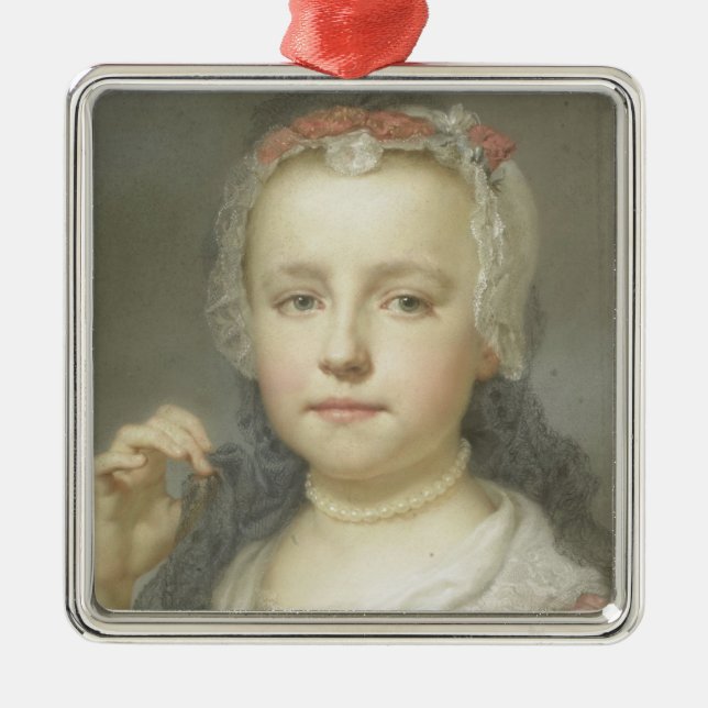 Ornamento De Metal Retrato de uma rapariga (Frente)