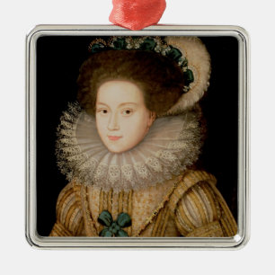 Ornamento De Metal Retrato de uma senhora, possivelmente rainha de