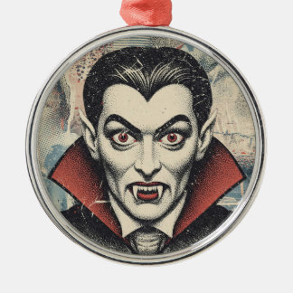 Ornamento De Metal Retrato de Vampiro Vintage