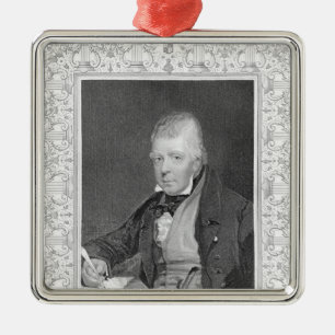 Ornamento De Metal Retrato de Walter Scott