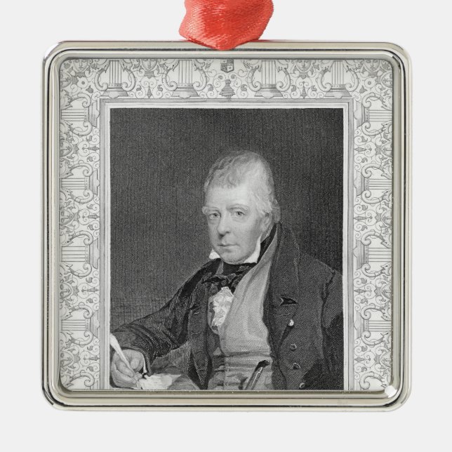 Ornamento De Metal Retrato de Walter Scott (Frente)