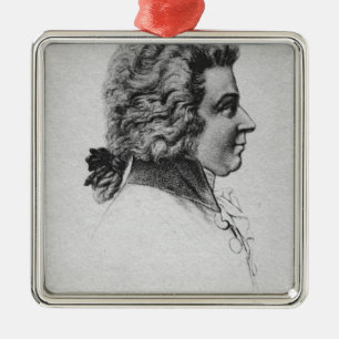 Ornamento De Metal Retrato de Wolfgang Amadeus Mozart