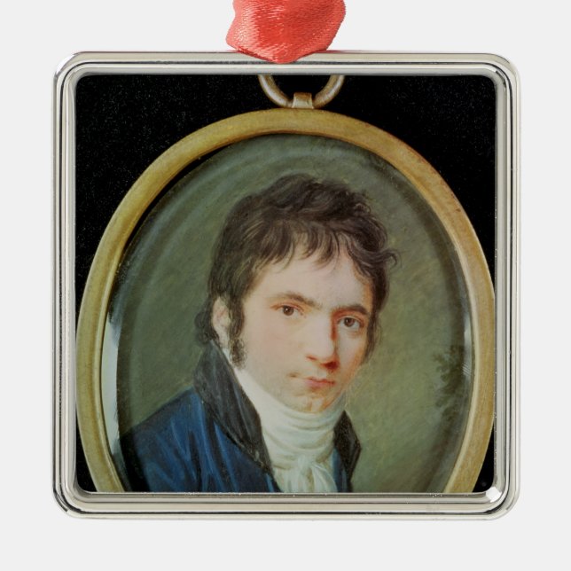 Ornamento De Metal Retrato diminuto de Ludwig van Beethoven, 1802 (Frente)