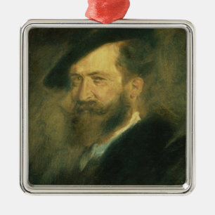 Ornamento De Metal Retrato do artista Wilhelm Busch, c.1878