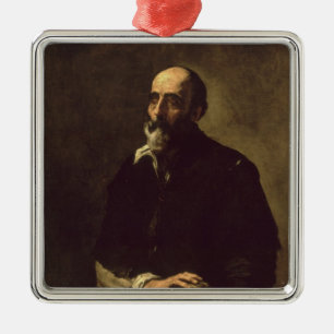 Ornamento De Metal Retrato do escultor cego, Gambazo 1632