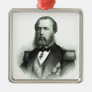 Ornamento De Metal Retrato do imperador Maximilian de México, 1864