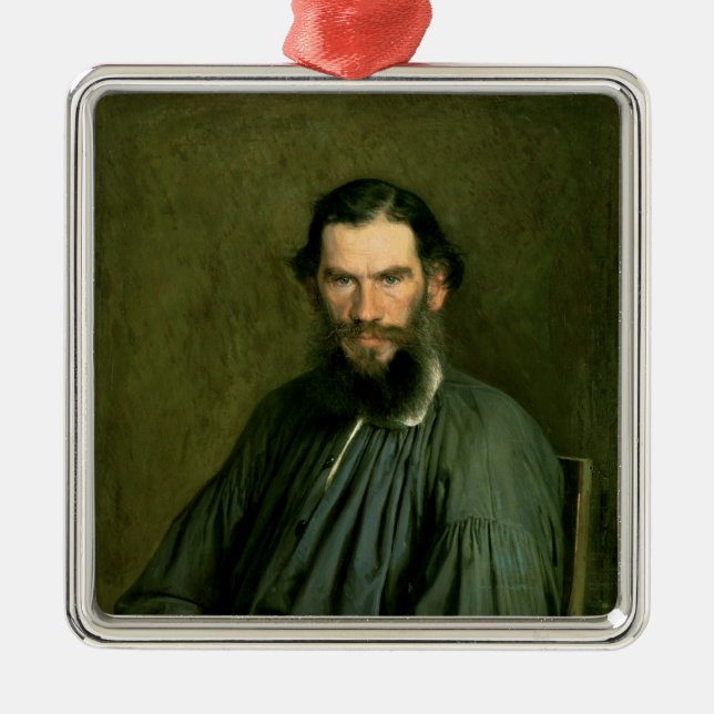 Ornamento De Metal Retrato do lev Nikolaevich Tolstoy 1873 da (Frente)