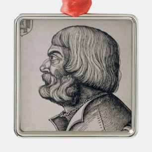 Ornamento De Metal Retrato do perfil de Albrecht Durer, 1527