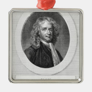 Ornamento De Metal Retrato do senhor Isaac Newton
