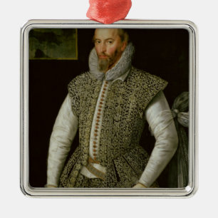 Ornamento De Metal Retrato do senhor Walter Raleigh, 1598