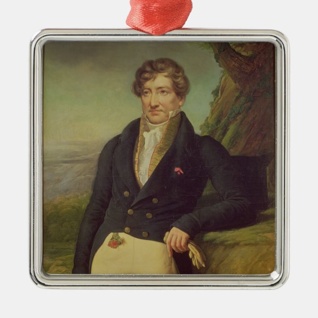 Ornamento De Metal Retrato do Zoologist francês (Frente)