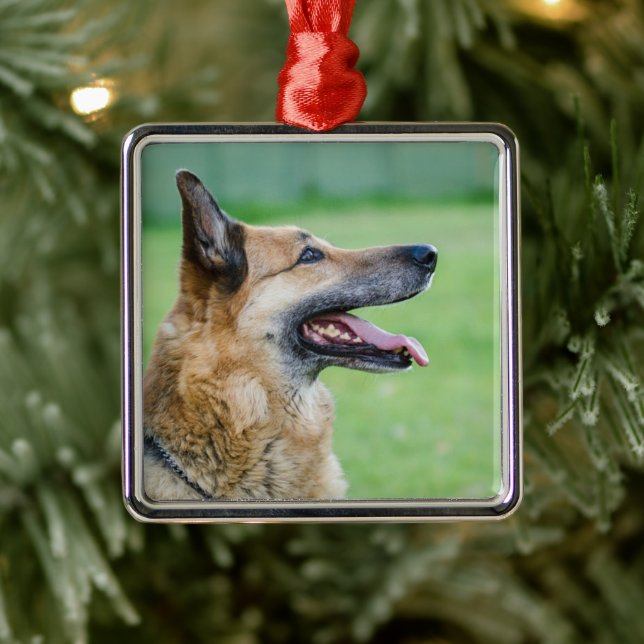 Ornamento De Metal Retrato lateral do german shepherd (Árvore)