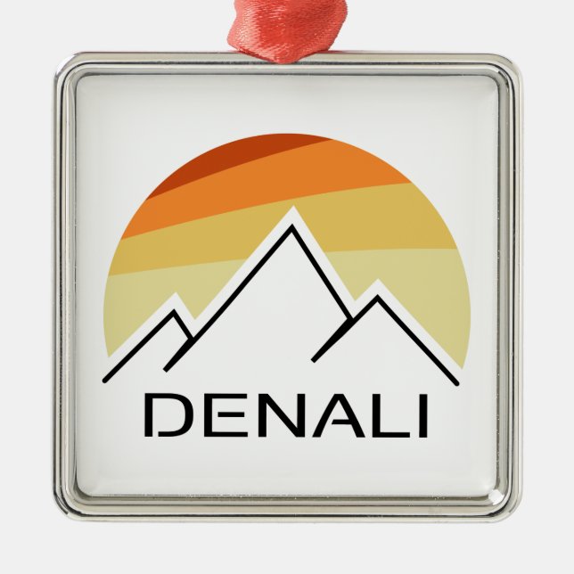 Ornamento De Metal Retro Denali Alaska (Frente)