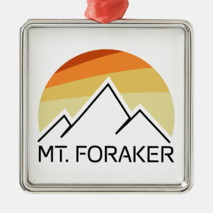 Ornamento De Metal Retro do Monte Foraker Alaska